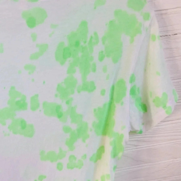 SUNDRY Boy Bright Green and White Tie Dye Short Sleeve T Shirt Sz 1 Small - Picture 9 of 13